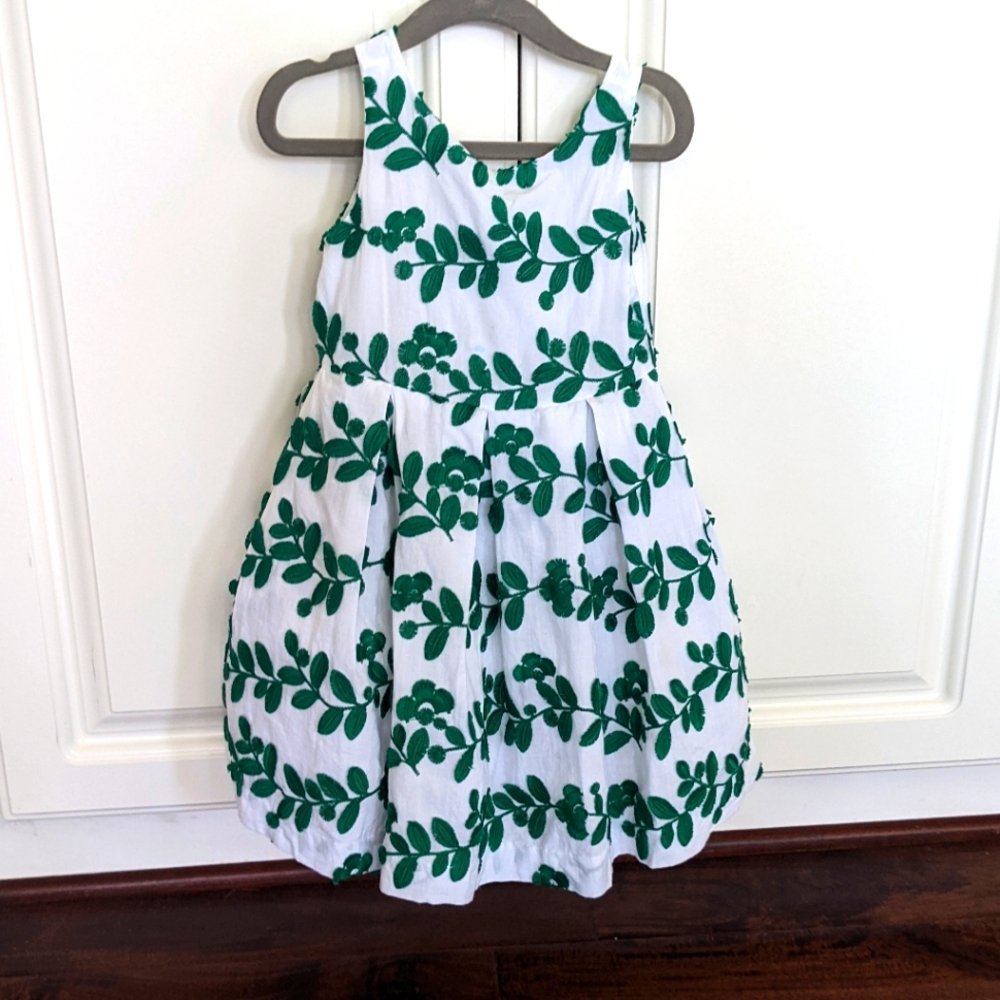Janie and Jack - Palm Paradise Collection Green Leaf Embroidered Dress (2T)